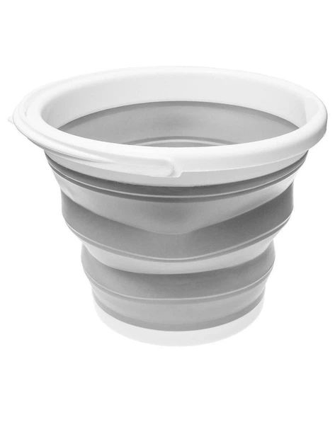 Відро силіконове Stenson складне M 5.0л сіре MH-3828M - зображення 1