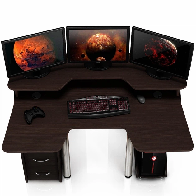 Геймерский игровой стол ZEUS IGROK-4 венге - Фото 3 Геймерский игровой стол ZEUS IGROK-4 венге - изображение 3