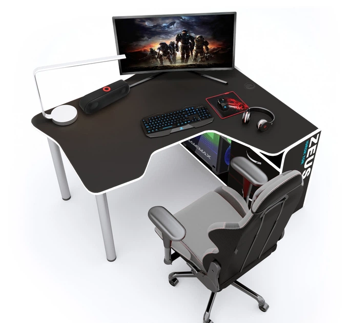 Геймерский игровой стол ZEUS IGROK-TOR черный+белый - изображение 2