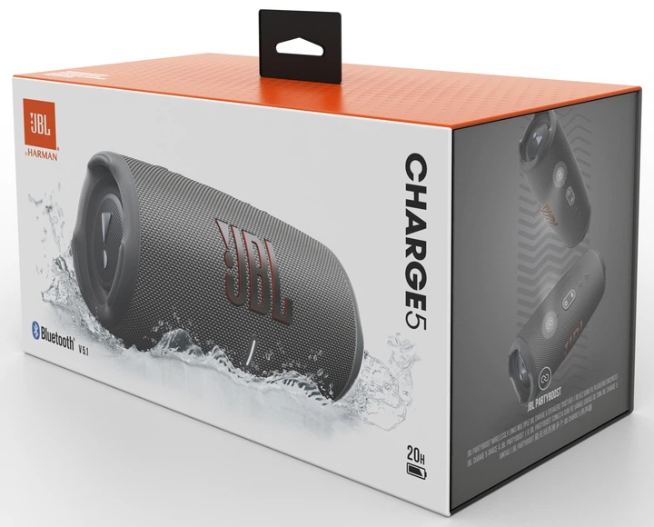 Портативная колонка JBL Charge 5 40W Grey (JBLCHARGE5GRY) – фото