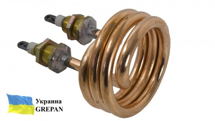 Cпиралевидный ТЭН для дистиллятора Grepan 2000W 220V L=9 см Штуцер ...