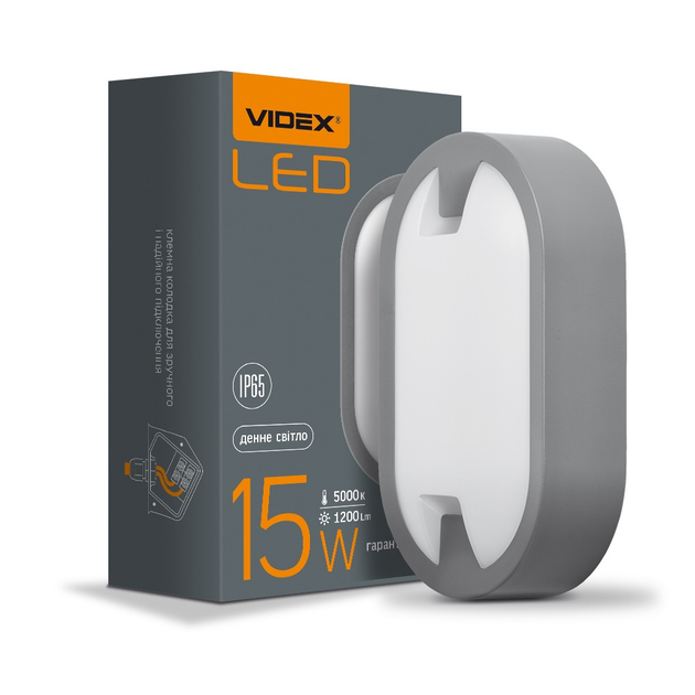 LED светильник IP65 овал VIDEX 15W 5000K VL-BH120-155 - изображение 1