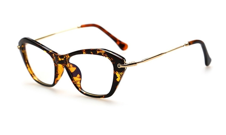 Имиджевые очки кошка женские фигурные Янтарь(Коричневый+черный ...