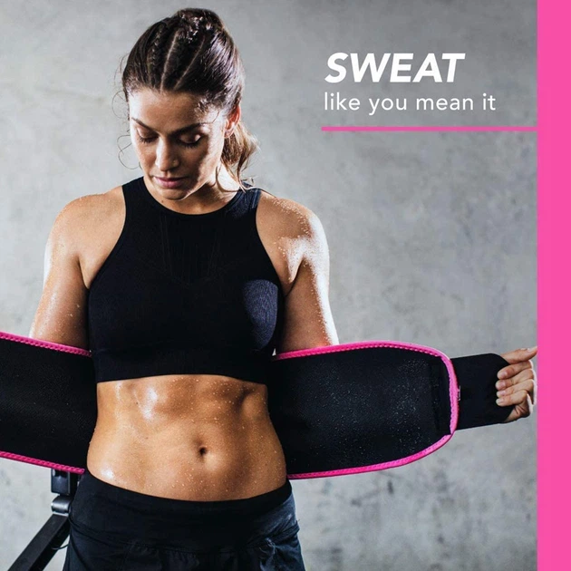Спортивный пояс триммер для похудения Sports Research Sweet Sweat Waist Trimmer Pink M (талия до 97 см) - изображение 3