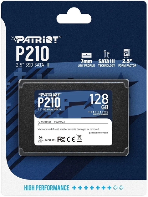 Накопичувач SSD Patriot P210 128GB 2.5" SATAIII TLC (P210S128G25) - Фото 4 Накопичувач SSD Patriot P210 128GB 2.5" SATAIII TLC (P210S128G25) - зображення 4