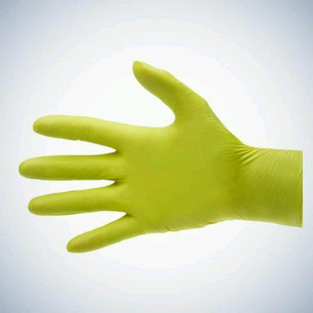 Одноразові рукавички нестерильні нітрилові без пудри Ampri 100 шт в упаковці Розмір S 01176 Color Style Сedro Жовті - изображение 1