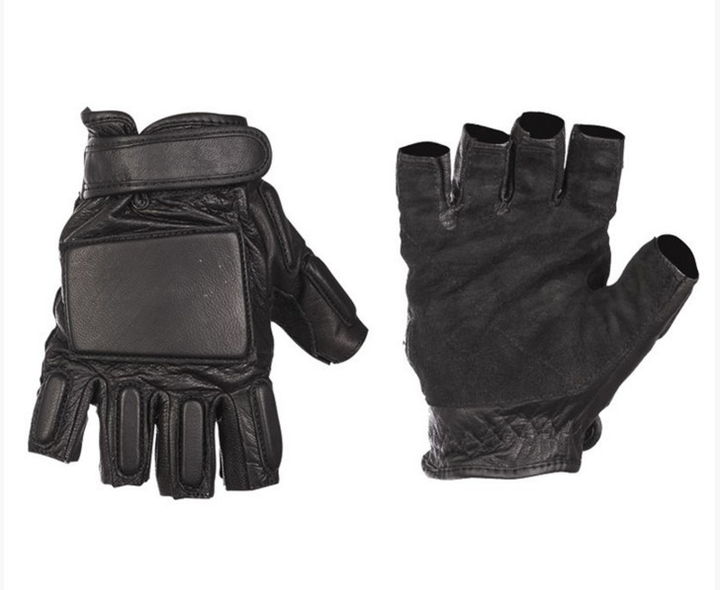 Перчатки тактические кожаные Mil-tec беспалые черные (12515002_XL) размер XL - изображение 1