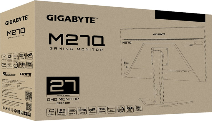 Монитор 27" Gigabyte M27Q Gaming Monitor -- QHD 2K / Super Speed IPS / 170Hz OC / 0.5 ms MPRT / 8-Bit / 92% DCI-P3 / HDR400 / G-Sync Compatible / FreeSync Premium Pro / KVM Switch / USB Type-C / Black Equalizer / Flicker-Free / Low Blue Light - изображение 11