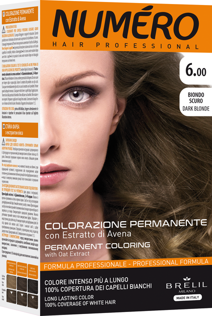 Краска для волос Brelil Numero 6.00 Dark blonde Темный блонд 140 мл ...