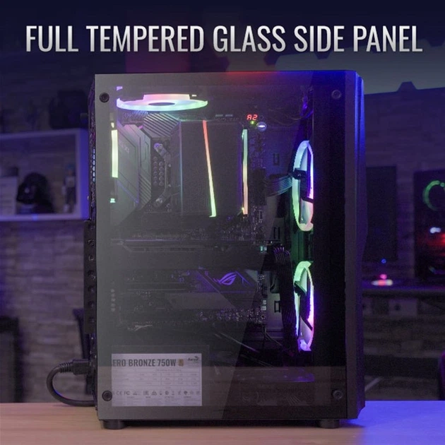 Obudowa Aerocool Mecha Black Mid Tower RGB Glass side panel (AEROPGSMECHA-G-BK-V1) - obraz 17