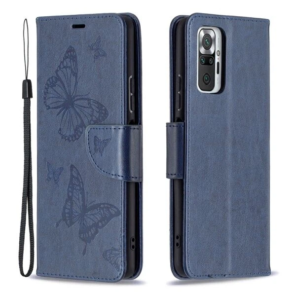 Чехол UniCase Butterfly Pattern для Xiaomi Redmi Note 10 Pro - Blue - изображение 2