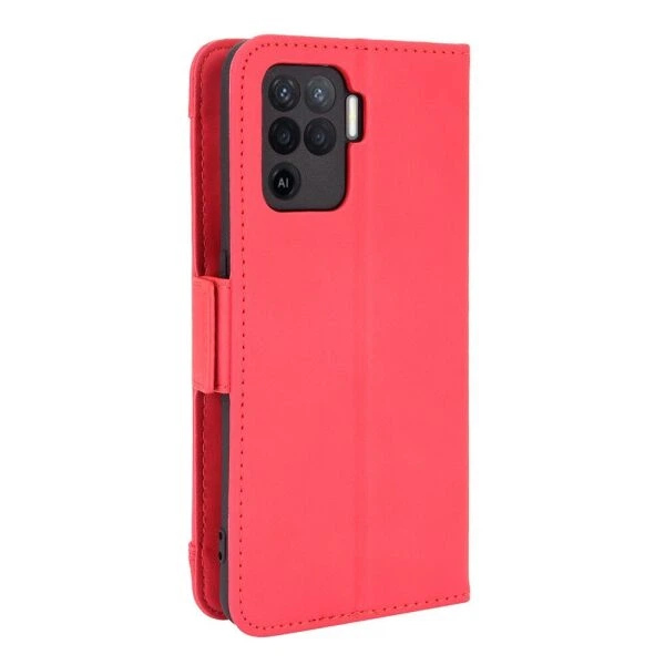 Чехол-книжка с кармашками Deexe Wallet Stand для OPPO Reno 5 Lite - Red - изображение 3