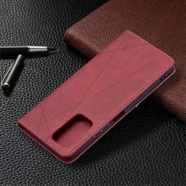 Чехол-книжка с кармашками UniCase Geometric Pattern для Xiaomi Redmi Note 10 Pro - Red - изображение 3
