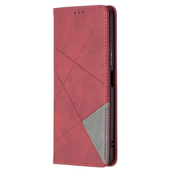 Чехол-книжка с кармашками UniCase Geometric Pattern для Xiaomi Redmi Note 10 Pro - Red - изображение 4