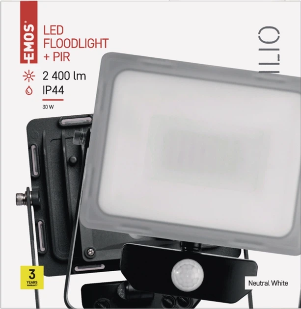 Светодиодный прожектор EMOS ILIO 30W 2400Lm 4000K PIR IP44 (ZS2930) - изображение 4