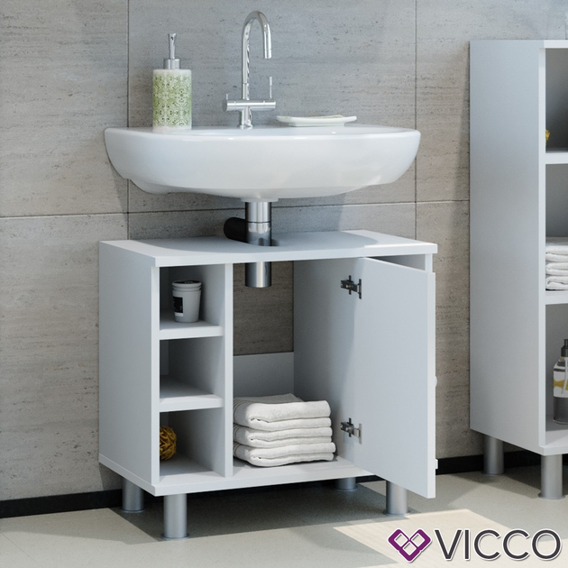 Шкаф под раковину Vicco Fynn, тумба, белый глянец – фото, отзывы ...