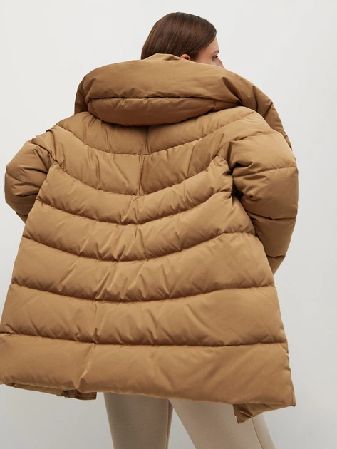 Пуховик зимний женский Mango 77987602-09 L Коричневый (8445156757996) - изображение 2