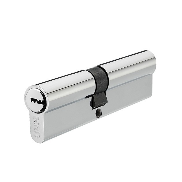 Циліндр LINDE A6Р 45x45 ключ-ключ 90 мм полірований хром - зображення 1