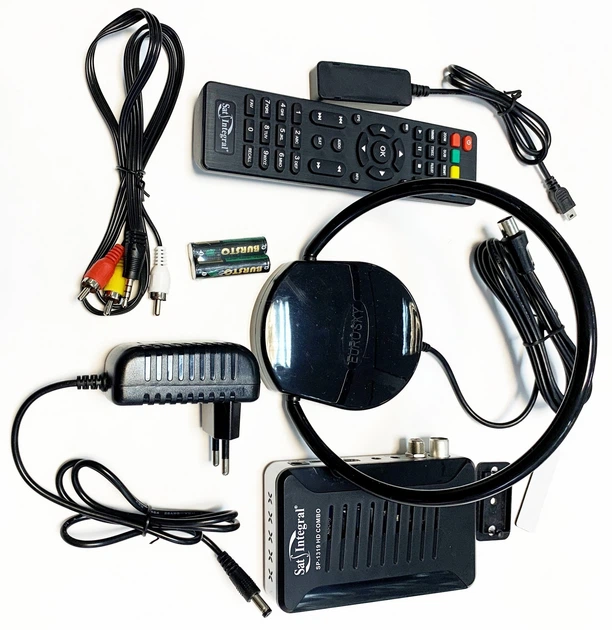 Комбинированный спутниковый тюнер (ресивер) Combo (Комбо) DVB S2 и T2 + цифровая антенна для Т2 комнатная Eurosky ES 008 ОMEGA с усилителем - комплект - Фото 2 Комбинированный спутниковый тюнер (ресивер) Combo (Комбо) DVB S2 и T2 + цифровая антенна для Т2 комнатная Eurosky ES 008 ОMEGA с усилителем - комплект - изображение 2