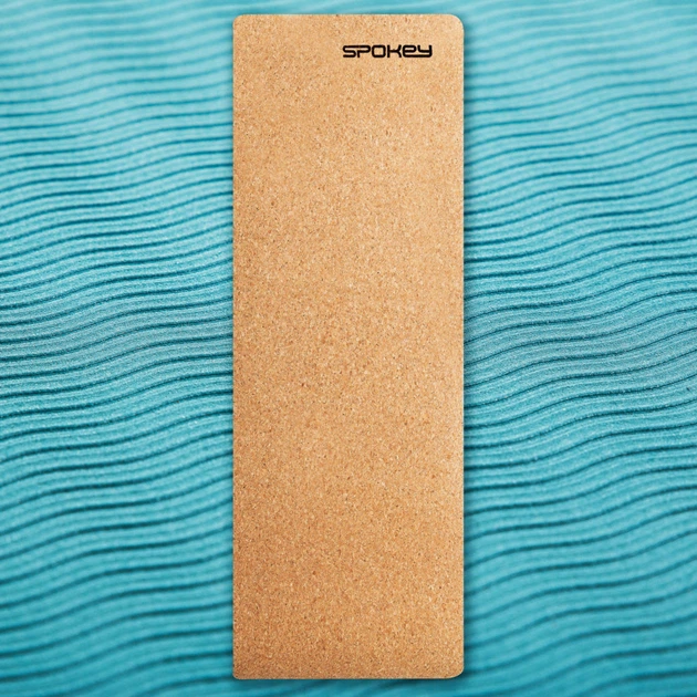 Килимок для йоги Spokey Savasana 180х60 см корковий Блакитний (s0643) - зображення 8