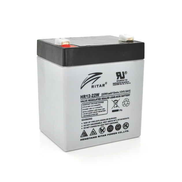 Акумуляторна батарея AGM RITAR HR1222W 12V 5.5Ah ( 90 х 70 х 101 (107 ) 1.55kg - Фото 1 Акумуляторна батарея AGM RITAR HR1222W 12V 5.5Ah ( 90 х 70 х 101 (107 ) 1.55kg - зображення 1