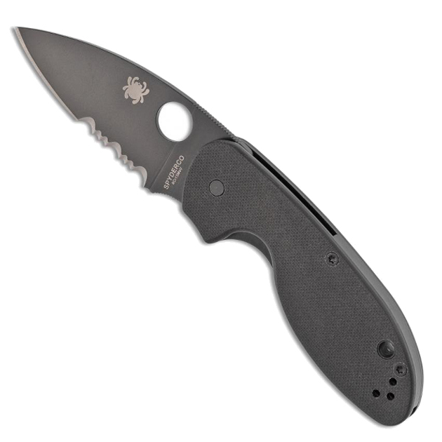 Ніж Spyderco Efficent Black Blade полусеррейтор C216GPSBBK - зображення 2