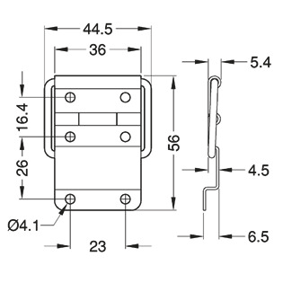 Петля Penn Elcom PO-4467-42c с упором 56мм*44,5мм сталь хром - изображение 2