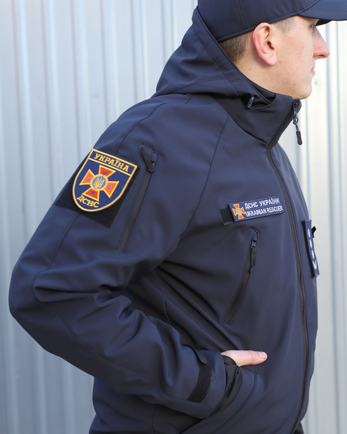 Куртка тактическая FCTdesign на сетке Софтшел 52-54 синяя - изображение 2