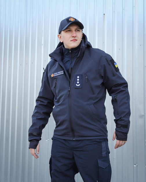 Куртка тактична FCTdesign на сітці Софтшелл 44-46 синя - зображення 1