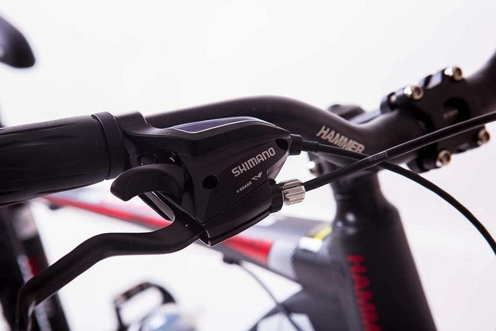 Горный Велосипед HAMMER - 27.5 дюймов MTB Shimano Черно Красный - Фото 5 Горный Велосипед HAMMER - 27.5 дюймов MTB Shimano Черно Красный - изображение 5