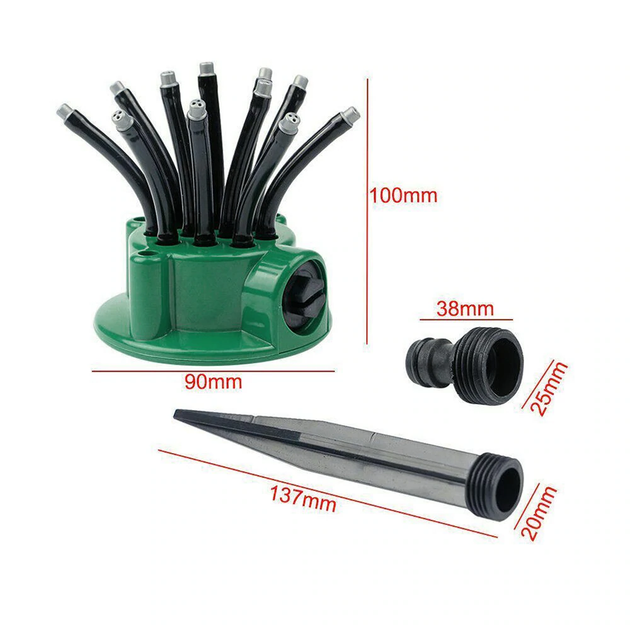Умная система полива Multifunctional sprinkler распылитель дождеватель для полива газона на 360 градусов - изображение 5