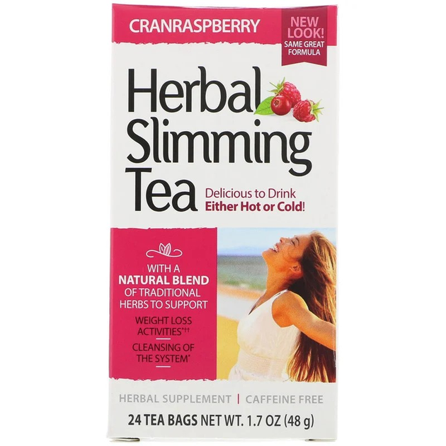 Чай 21st Century Herbal Slimming Tea 24 пакети Журавлина - Малина - зображення 1