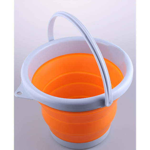 Dедро силіконове туристичне складане Collapsible Bucket Складене силіконове відро 1 0 літрів Помаранчеве - Фото 2 Dедро силіконове туристичне складане Collapsible Bucket Складене силіконове відро 1 0 літрів Помаранчеве - зображення 2