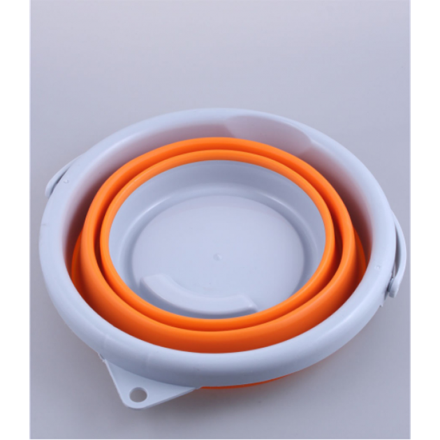 Dедро силіконове туристичне складане Collapsible Bucket Складене силіконове відро 1 0 літрів Помаранчеве - Фото 3 Dедро силіконове туристичне складане Collapsible Bucket Складене силіконове відро 1 0 літрів Помаранчеве - зображення 3