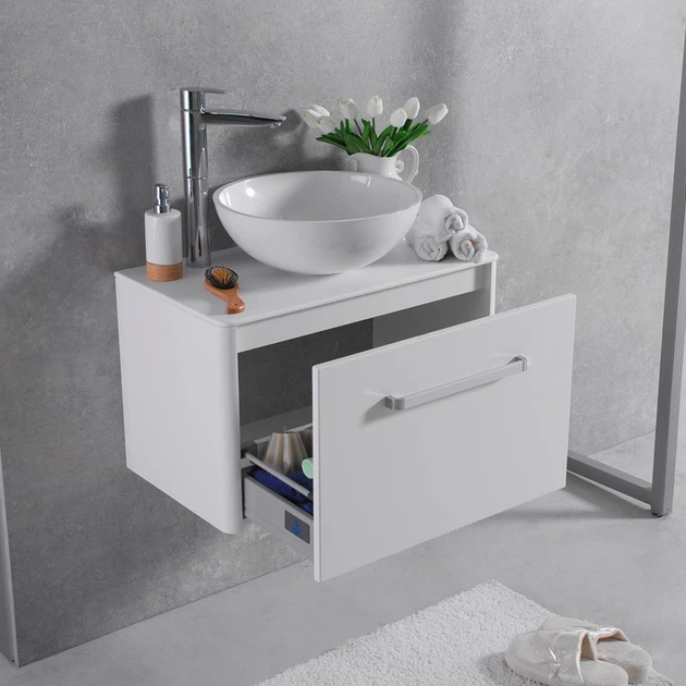 Тумба Fancy Marble Fiji 70 зі стільницею і умивальником Mona 420 Білий - зображення 2