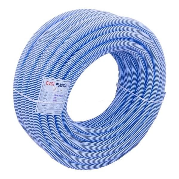 Шланг гофра сифонный армированный Evci Plastik синий 50мм. x 25м ...