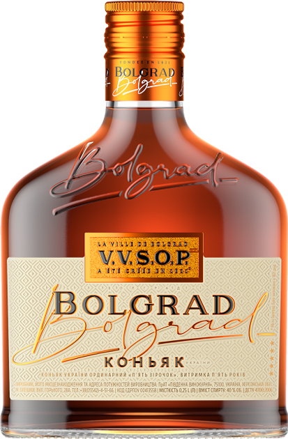 Бренди Bolgrad VVSOP 5 лет выдержки 0.25 л 40% (4820013031367) - изображение 1
