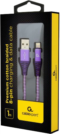 Кабель Cablexpert USB — Apple Lightning 1 м Purple (CC-USB2B-AMLM-1M-PW) - зображення 2