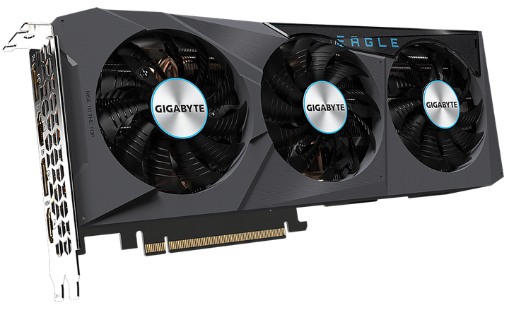 Відеокарта Gigabyte PCI-Ex GeForce RTX 3070 EAGLE OC 8G 8 GB GDDR6 (256 bit) (2 х HDMI, 2 x DisplayPort) LHR (GV-N3070EAGLE OC-8GD v2.0) - зображення 2