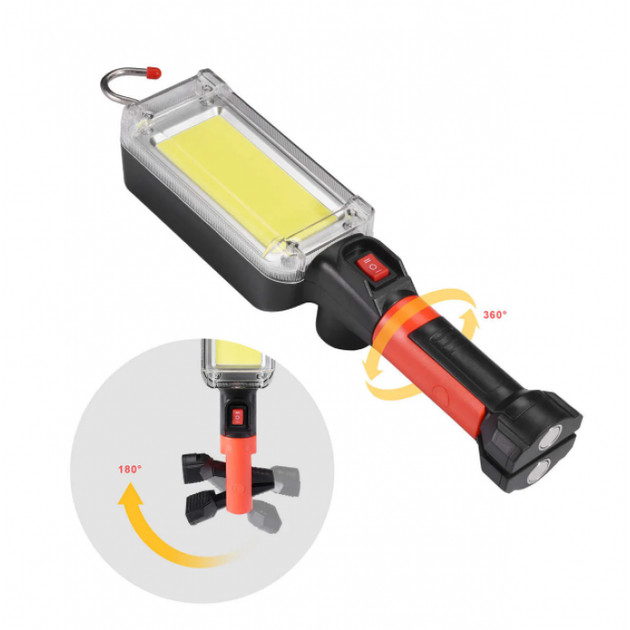 Фонарь аккумуляторный Worklight ZJ-8859 COB с магнитом и крючком для подвешивания Черный - Фото 3 Фонарь аккумуляторный Worklight ZJ-8859 COB с магнитом и крючком для подвешивания Черный - изображение 3