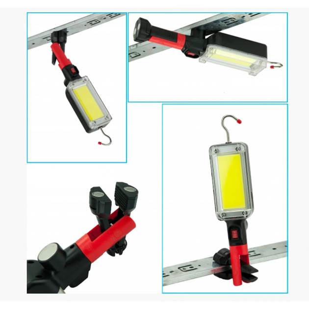 Фонарь аккумуляторный Worklight ZJ-8859 COB с магнитом и крючком для подвешивания Черный - Фото 6 Фонарь аккумуляторный Worklight ZJ-8859 COB с магнитом и крючком для подвешивания Черный - изображение 6