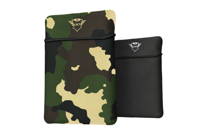 Двосторонній чохол для ноутбука Trust GXT 1244C Lido 17.3” Laptop Sleeve - black/jungle camo (23246) - Фото 4 Двосторонній чохол для ноутбука Trust GXT 1244C Lido 17.3” Laptop Sleeve - black/jungle camo (23246) - изображение 4