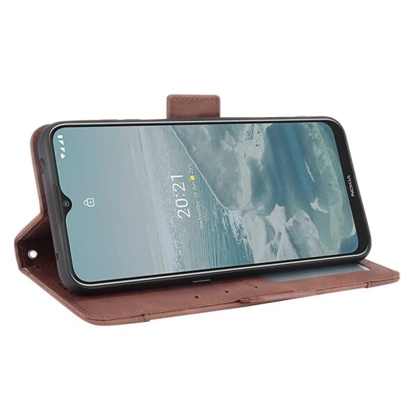 Чохол-книжка з кишеньками Deexe Wallet Stand для Nokia G10 / G20 - Brown - зображення 5