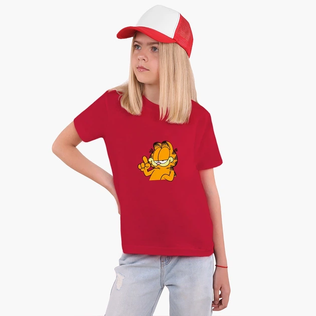 Детская футболка Гарфилд (Garfield) (25186-1945) 134-140 см Хлопок Красный - Фото 2 Детская футболка Гарфилд (Garfield) (25186-1945) 134-140 см Хлопок Красный - изображение 2