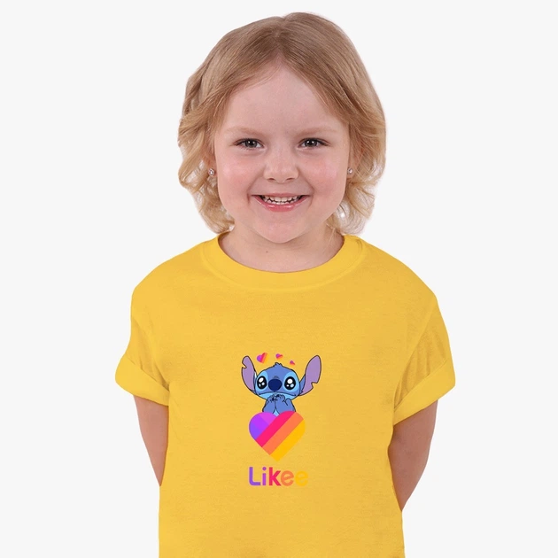 Детская футболка Лайк Стич (Likee Stitch) (25186-1596) 104-110 см Хлопок Желтый - изображение 4