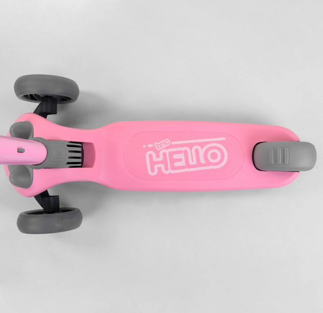 Самокат трехколесный Best Scooter складной алюминиевый руль, 3 колеса PU со светом Pink (102029) - изображение 7