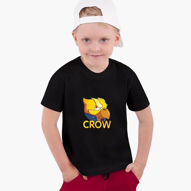 Детская футболка Бравл Старс Ворон желтый (Brawl Stars Crow yellow) (25186-1028) 146-152 см Хлопок Черный - изображение 2