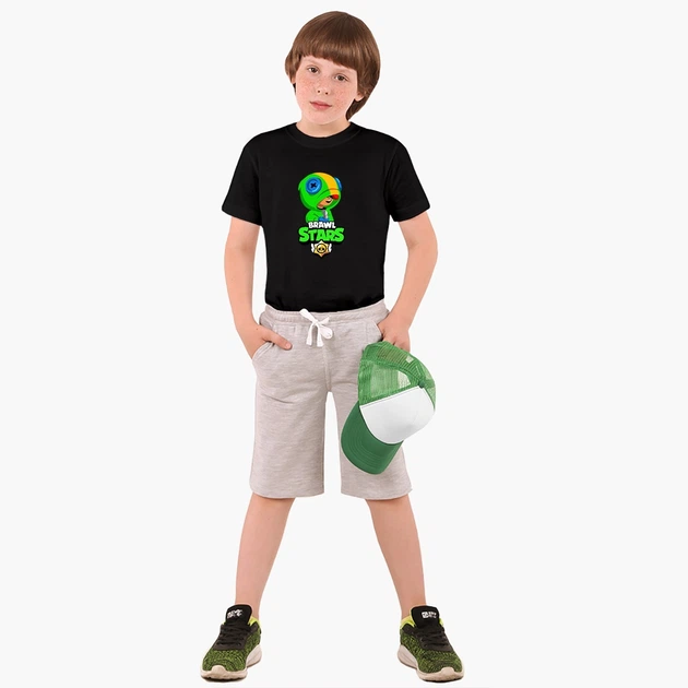 Детская футболка Бравл Старс Леон Зеленый (Brawl Stars Leon Green) (25186-1015) 122-128 см Хлопок Черный - Фото 4 Детская футболка Бравл Старс Леон Зеленый (Brawl Stars Leon Green) (25186-1015) 122-128 см Хлопок Черный - изображение 4