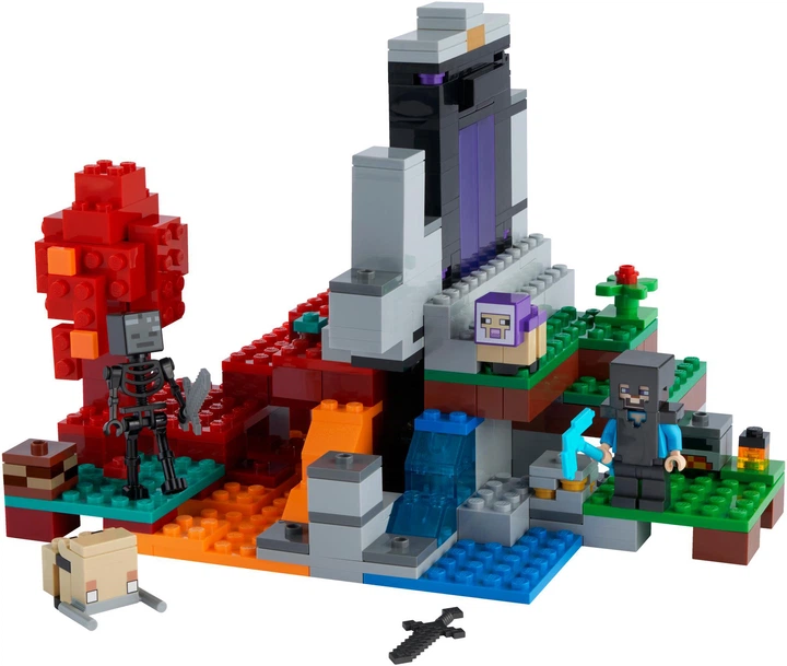 Zestaw klocków LEGO Minecraft Zniszczony portal 316 elementów (21172) - obraz 2