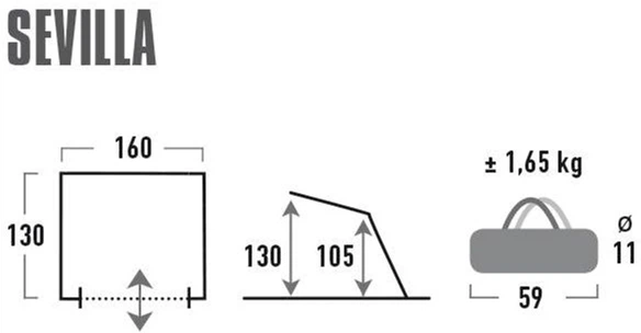Namiot High Peak Sevilla 40 Niebiesko-szary (4001690101295) - obraz 3